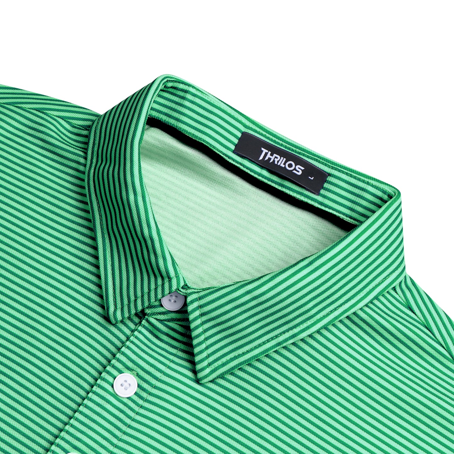 Thrilos Striped Golf Polo Shirts for Men Short Sleeve Performance Polo Dry Fit Print Casual Golf Shirts