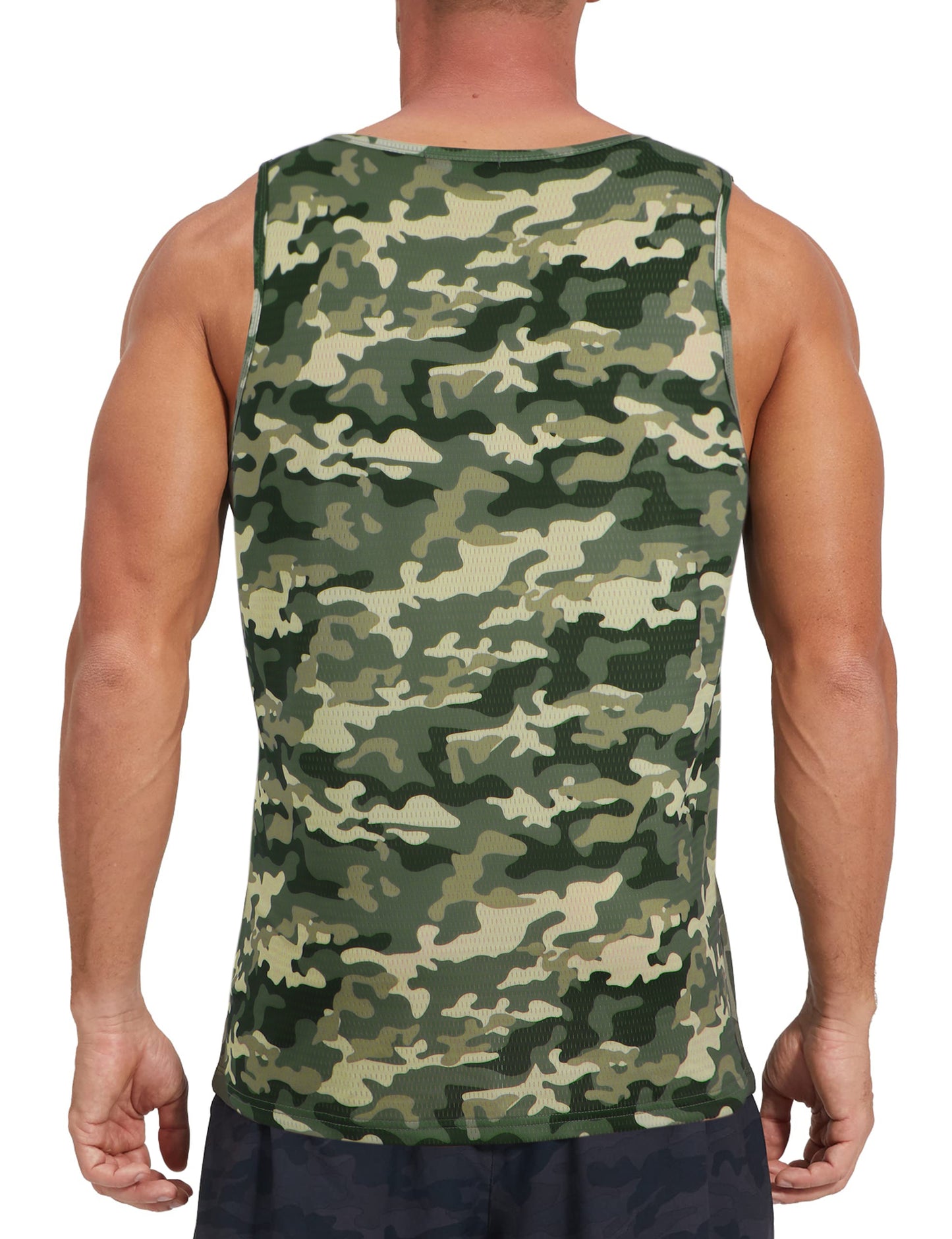 Thrilos Camo Muscle Sleeveless Tank Tops Gym Quick Dry T Shirts Workout Big & Tall Tank