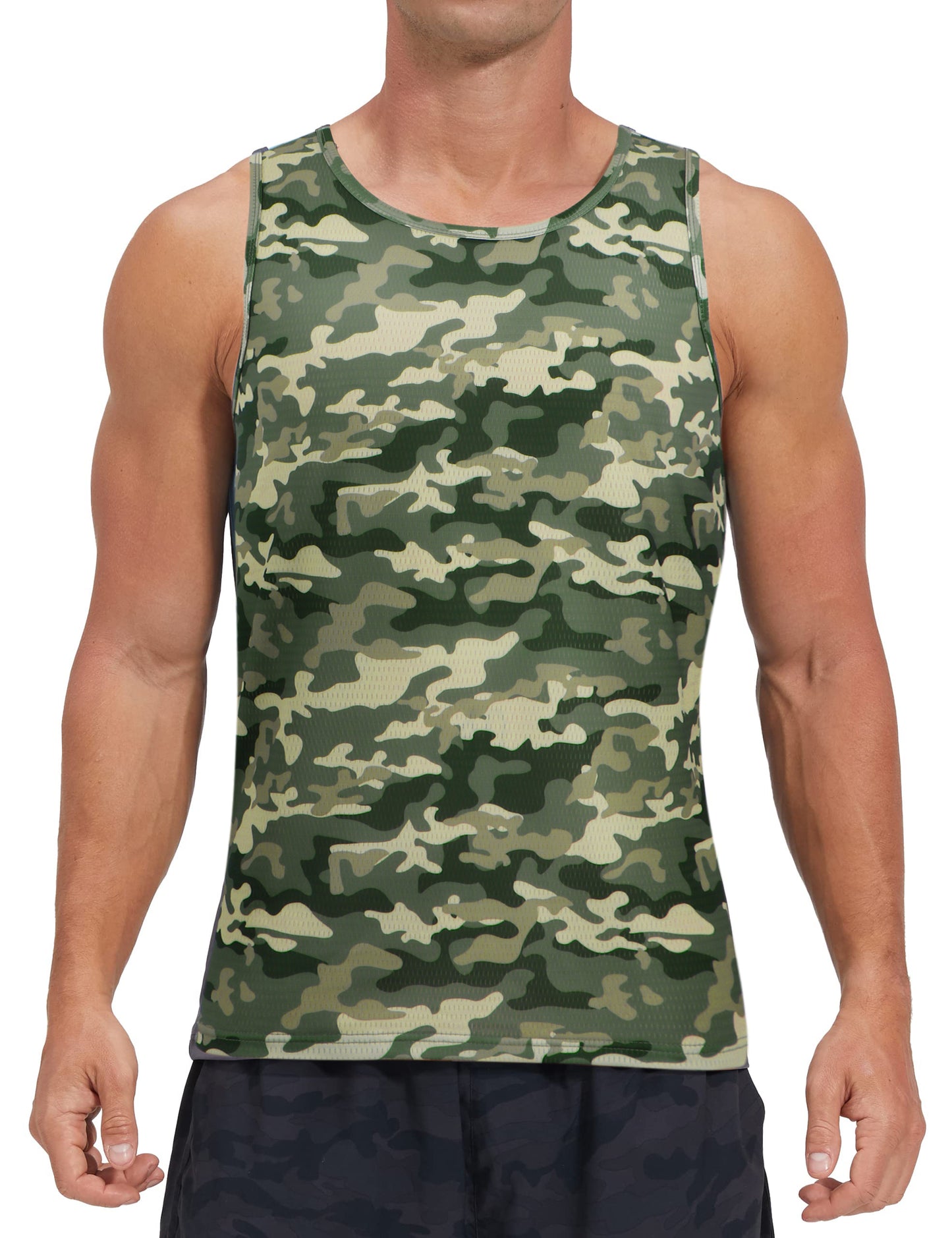 Thrilos Camo Muscle Sleeveless Tank Tops Gym Quick Dry T Shirts Workout Big & Tall Tank
