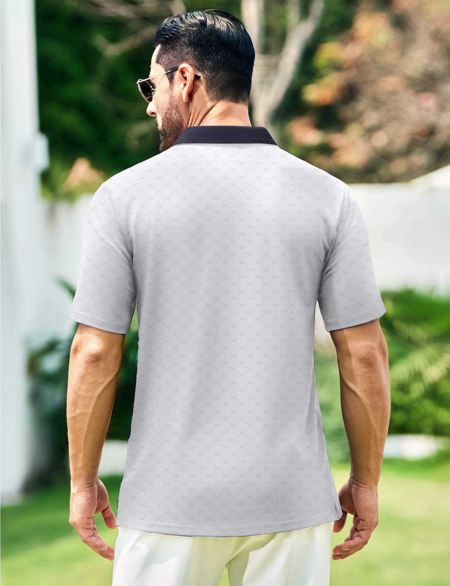 Thrilos Mens Shirts Casual Short Sleeve Golf Polo Shirts Print Performance Dry Fit Shirt